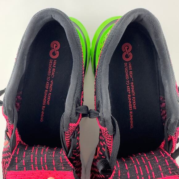 Nike React Infinity Run Flyknit 3 Siren Red Green Strike Men-14 - Picture 6 of 8